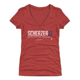 Max Scherzer Women's V-Neck T-Shirt | 500 LEVEL